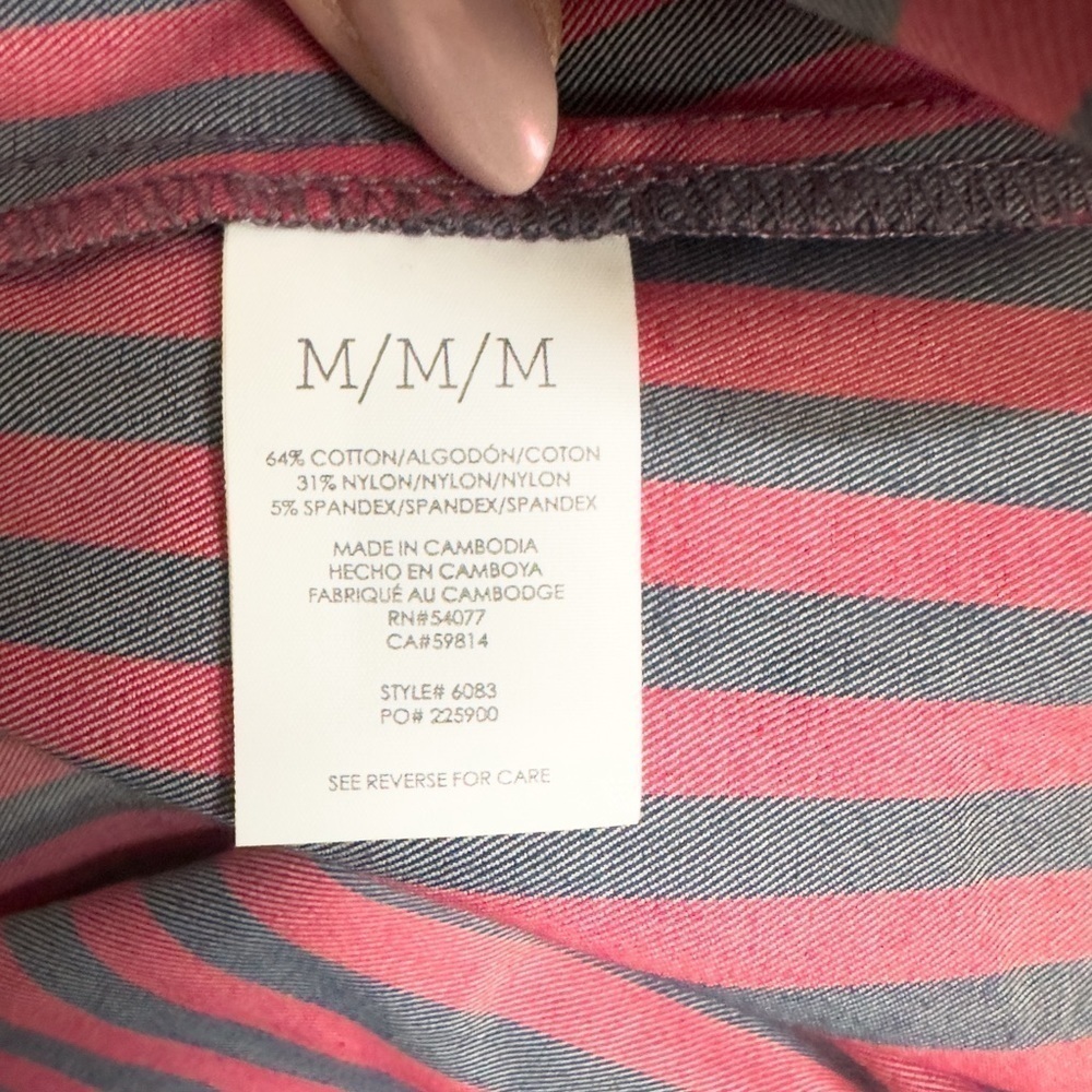 CABI Regatta Shacket Striped Button Down Blouse - Picture 14 of 16